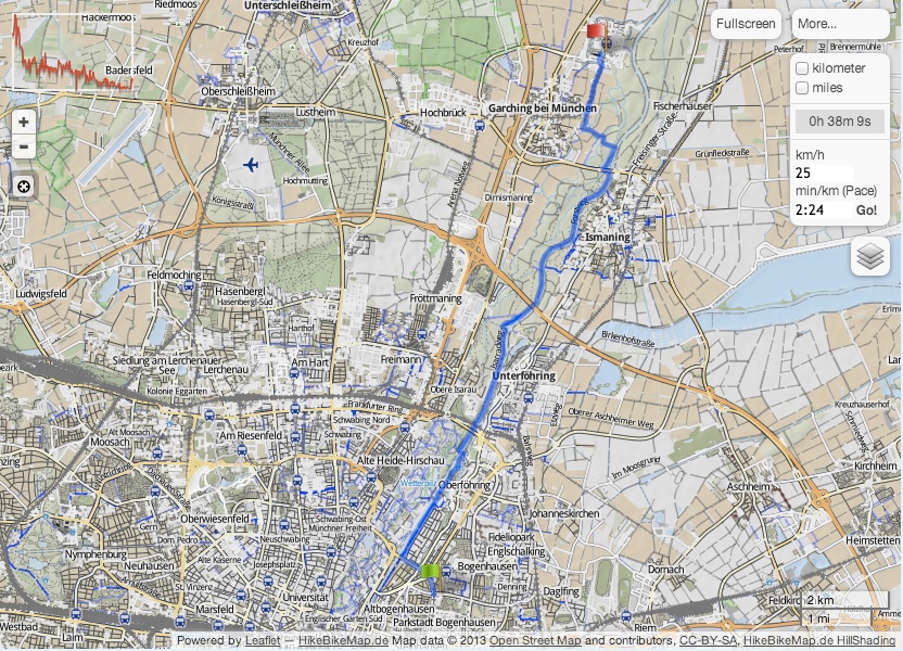 Munich to Garching by bike