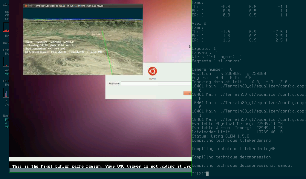 Terrain running on FRAVE used remotely over VNC
