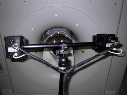 Clinical setup of the camera system for respiration measurements.